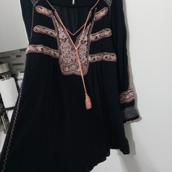 Free People Wind Willow Long Sleeve Sheer Embroidered FloralMini Dress - Picture 12 of 16